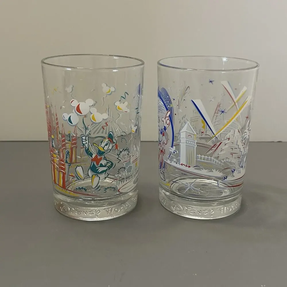 Vintage Walt Disney World 25th Anniversary Remember The Magic Set of 2 Glasses